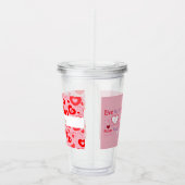 Overal Valentijnsdag Monogram - Acryl Drinkbeker (Rechts)