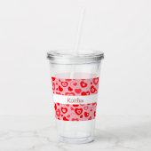 Overal Valentijnsdag Monogram - Acryl Drinkbeker (Achterkant)