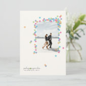 Overal verspreid confetti- Nieuwjaarskaart met vla Feestdagenkaart (Staand voorkant)