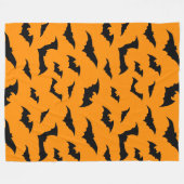 Overal Vleermuizen Oranje Halloween Knuffel Fleece Deken (Voorkant (Horizontaal))