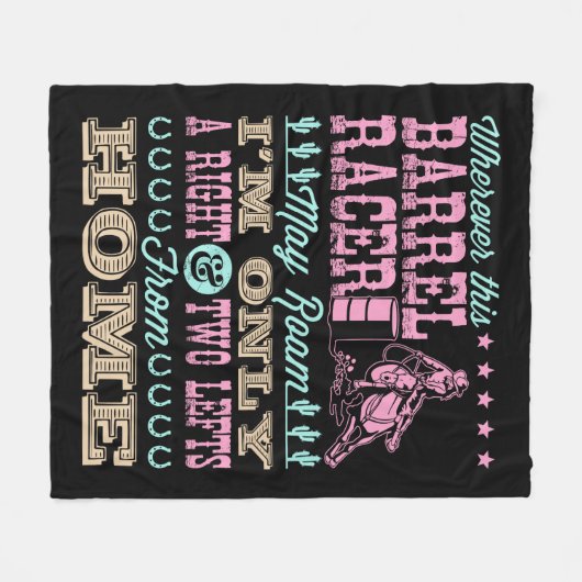 Overal waar deze loop Racer kan Roam Barrel Racing Fleece Deken (Voorkant (Horizontaal))