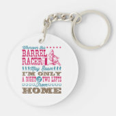Overal waar deze loop Racer kan Roam Barrel Racing Sleutelhanger (Achterkant)
