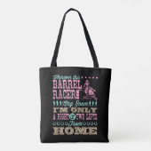 Overal waar deze loop Racer kan Roam Barrel Racing Tote Bag (Achterkant)