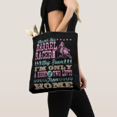 Overal waar deze loop Racer kan Roam Barrel Racing Tote Bag (Dichtbij)