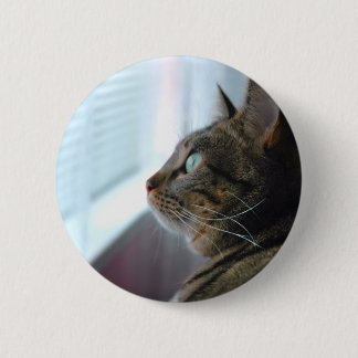 Overal waar het Kat naar buiten toe kijkt Ronde Button 5,7 Cm