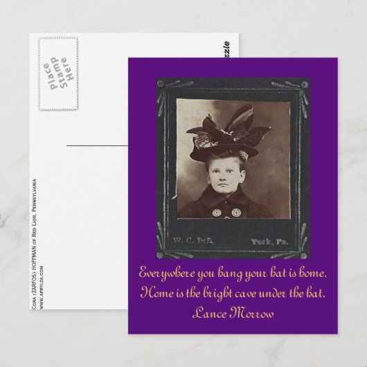 Overal waar je je pet ophangt is thuis briefkaart (Voorkant / Achterkant)