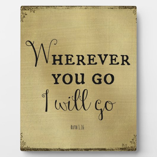 Overal waar je ook gaat, ga ik naar de Bijbelverse Fotoplaat (Voorkant)