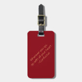 "Overal waar je ook gaat, ga met al je hart." Bagagelabel (Voorkant verticaal)