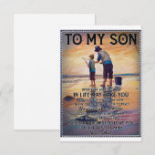 Overal waar je reis in het leven je vader Vist om  Bedankkaart (Voorkant / Achterkant)