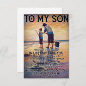 Overal waar je reis in het leven je vader Vist om  Bedankkaart (Voorkant / Achterkant)