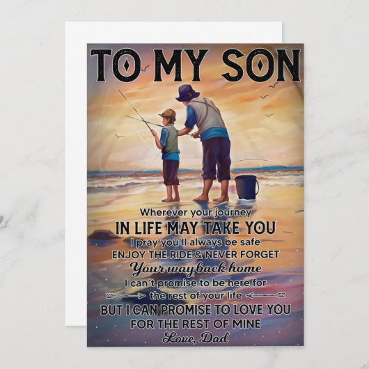 Overal waar je reis in het leven je vader Vist om  Kaart (Voorkant / Achterkant)