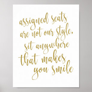Overal Zitten Waar Je Glimlacht Glitter Bord Poster