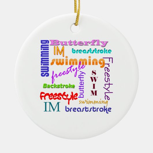 Overal zwemmen keramisch ornament (Voorkant)