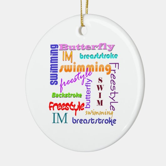 Overal zwemmen keramisch ornament (Links)