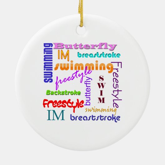 Overal zwemmen keramisch ornament (Achterkant)