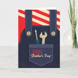 Overalls Red T-Shirt Invitation Kaart