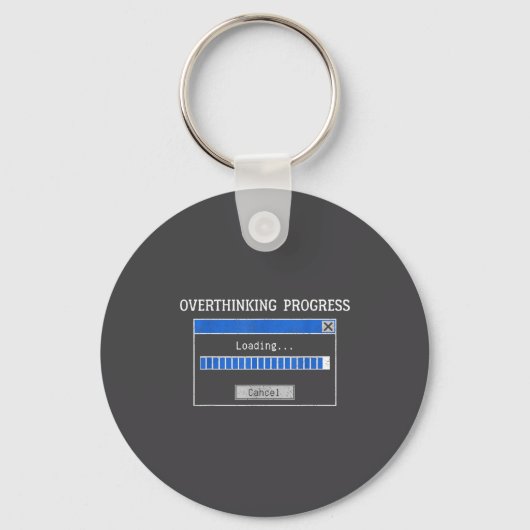 Overanalyseren Laden Grappige Tech Humor Quote Sleutelhanger (Voorkant)