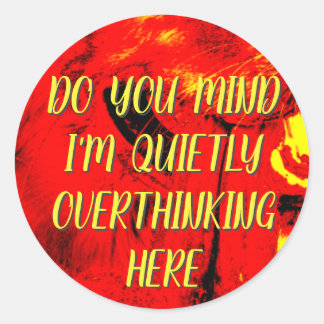 Overanalyseren ronde sticker