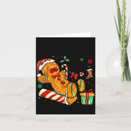 Overbaked And Over It Gingerbread Christmas Baking Kaart (Voorkant)