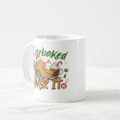 Overbakken en klaar met grappige peperkoekman koek koffiemok (Voorkant links)
