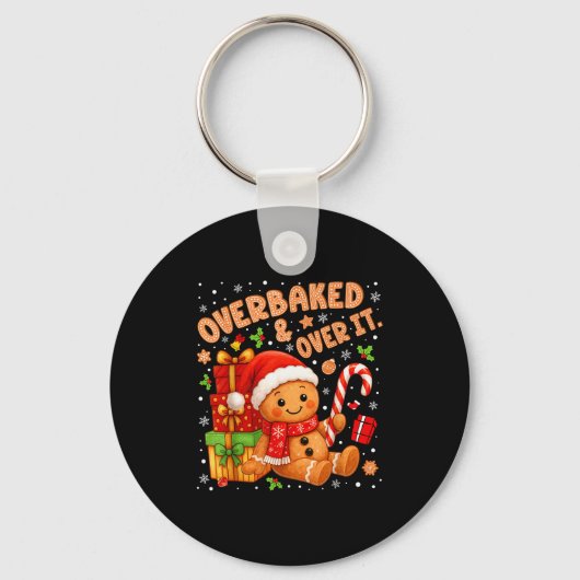 Overbakken en over het Kerst Koekjes Gingerbrea Sleutelhanger (Voorkant)
