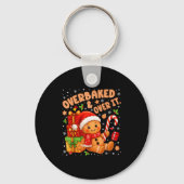 Overbakken en over het Kerstmis Koekjes Gingerbrea Sleutelhanger (Voorkant)