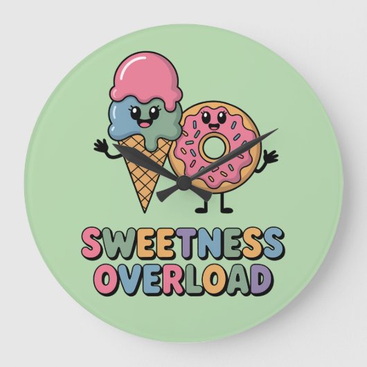 Overbelasting door zoetheid | Donut & Ice Cream Ki Grote Klok (Voorkant)