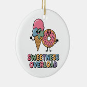 Overbelasting door zoetheid | Donut & Ice Cream Ki Keramisch Ornament (Rechts)