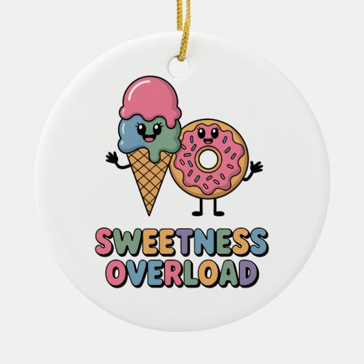 Overbelasting door zoetheid | Donut & Ice Cream Ki Keramisch Ornament (Voorkant)