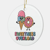 Overbelasting door zoetheid | Donut & Ice Cream Ki Keramisch Ornament (Links)