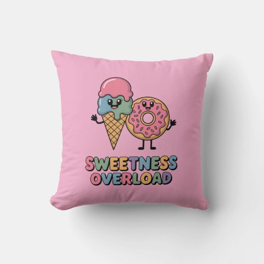 Overbelasting door zoetheid | Donut & Ice Cream Ki Kussen (Voorkant)