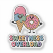Overbelasting door zoetheid | Donut & Ice Cream Ki Sticker (Voorkant)