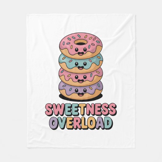 Overbelasting door zoetheid | Donut Kinder Fleece Deken (Voorkant)