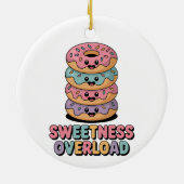 Overbelasting door zoetheid | Donut Kinder Keramisch Ornament (Achterkant)