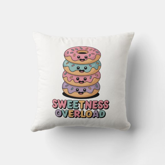 Overbelasting door zoetheid | Donut Kinder Kussen (Achterkant)