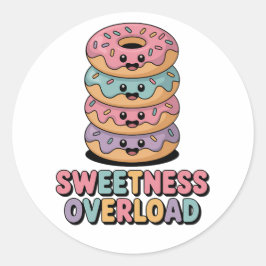 Overbelasting door zoetheid | Donut Kinder Ronde Sticker