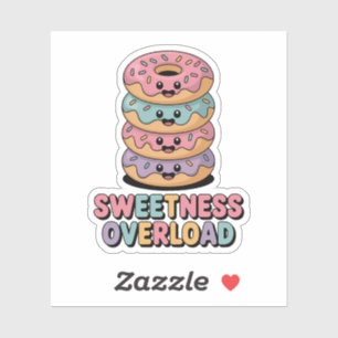 Overbelasting door zoetheid Donut Kinder Sticker