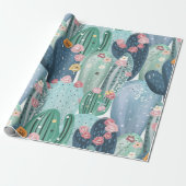 Overbelastingspapier van cactus cadeaupapier (Uitgerold)