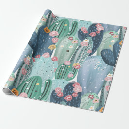 Overbelastingspapier van cactus cadeaupapier