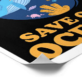 Overbevissing Poster van de oceanen redden (Hoek)