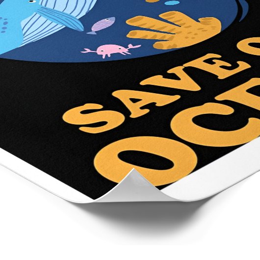 Overbevissing Poster van de oceanen redden (Hoek)