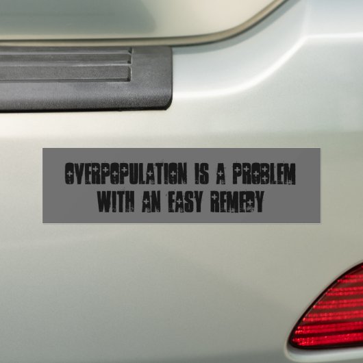 Overbevolking is een probleemmet een eenvoudige op bumpersticker (Op auto)