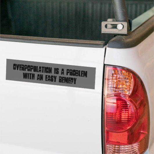 Overbevolking is een probleemmet een eenvoudige op bumpersticker (Op Truck)