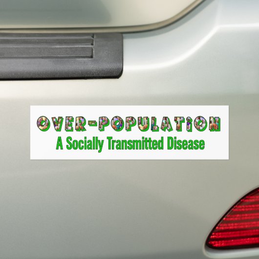 Overbevolking is een STD Bumpersticker (Op auto)