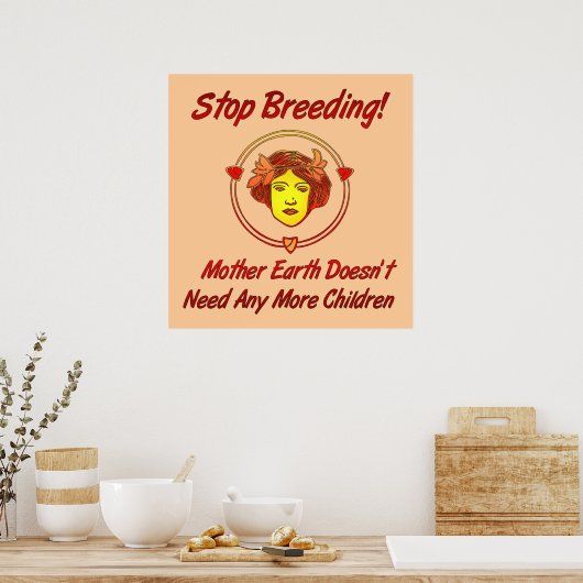 Overbevolking stoppen poster (Keuken)