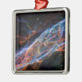 Overblijfselen van supernova de Sluiersnevel Hubbl Metalen Ornament (Links)