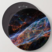 Overblijfselen van supernova de Sluiersnevel Hubbl Ronde Button 6,0 Cm (Voorkant /achterkant)