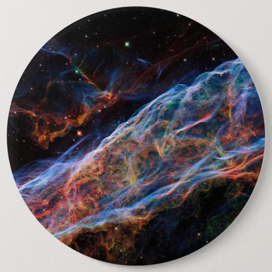 Overblijfselen van supernova de Sluiersnevel Hubbl Ronde Button 6,0 Cm (Voorkant)