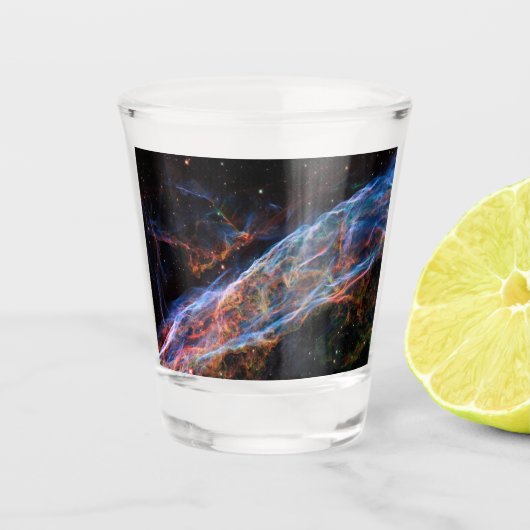 Overblijfselen van supernova de Sluiersnevel Hubbl Shot Glas (Voorkant)