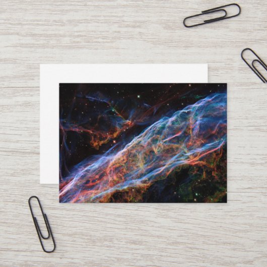 Overblijfselen van supernova de Sluiersnevel Hubbl Visitekaartje (Voorkant / Achterkant in situ)
